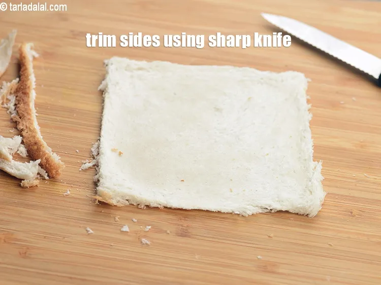 Step 14 – Trim the sides of the bread using a sharp knife.
