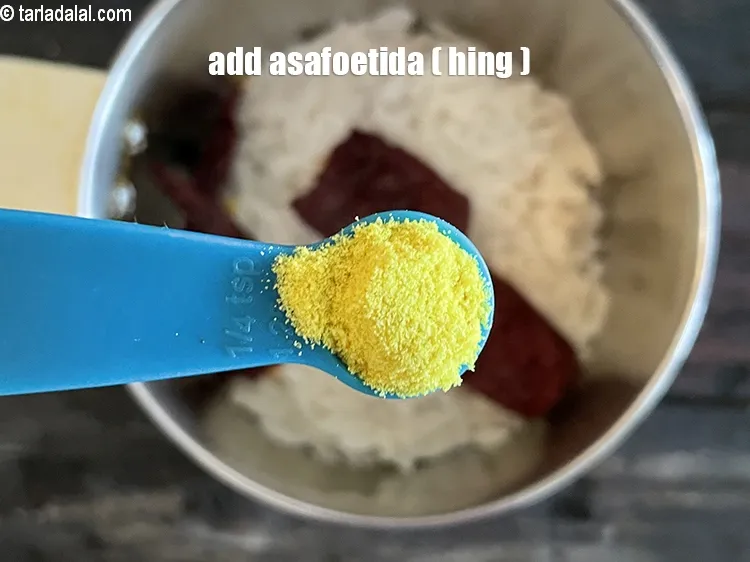 Step 16 – Add&nbsp;<meta charset="UTF-8" />1/4 tsp&nbsp;<a href="glossary-asafoetida-hing-113i">asafoetida (hing)</a>.