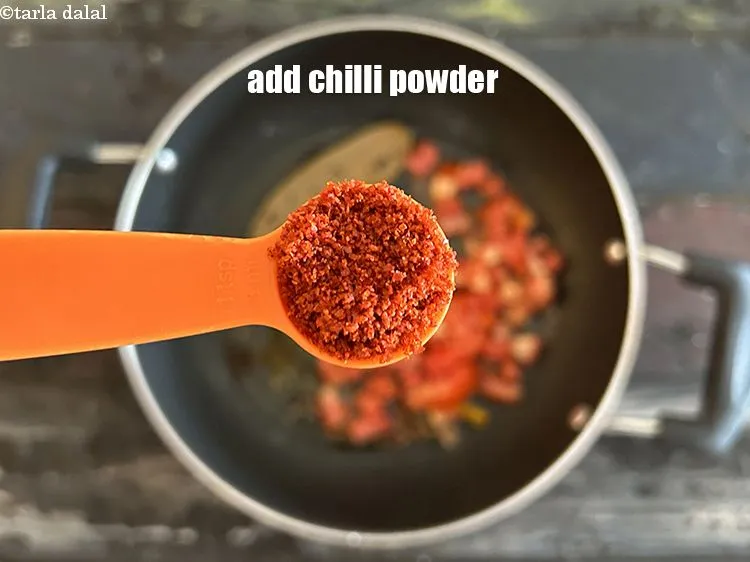 Step 14 – Add 1&nbsp;tsp&nbsp;<a href="glossary-chilli-powder-red-chilli-powder-339i">chilli powder</a>.