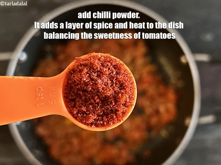 Step 14 – Add&nbsp;<meta charset="UTF-8" />1 tsp&nbsp;<a href="glossary-chilli-powder-red-chilli-powder-339i">chilli powder</a>.&nbsp;It adds a layer of&nbsp;<strong>spice and heat</strong>&nbsp;to the dish,&nbsp;balancing the …