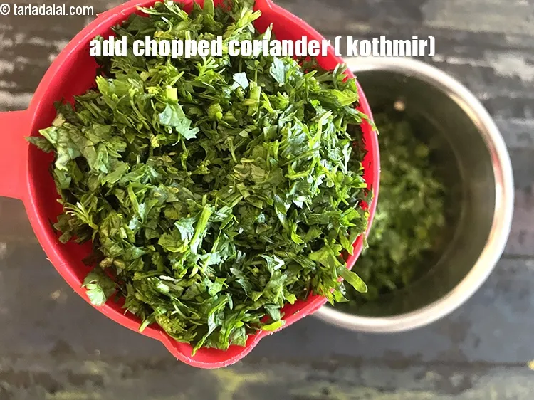 Step 14 – Add<strong> 1&nbsp;cup&nbsp;</strong><a href="glossary-chopped-coriander-783i">chopped coriander (dhania)</a>.&nbsp;<meta charset="UTF-8" />The antioxidants&nbsp;<a href="https://www.tarladalal.com/recipes-for-vitamin-a-rich-816" target="_blank">vitamin A</a>,&nbsp;<a href="https://www.tarladalal.com/recipes-for-Vitamin-C-Rich-Indian-Recipes-804" target="_blank">vitamin C</a>&nbsp;and the …