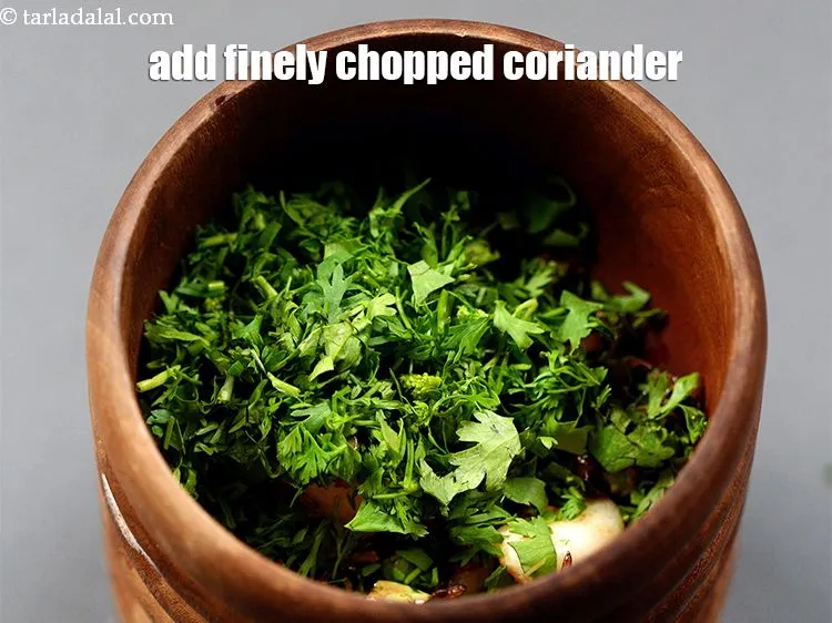 Step 14 – Add 2 tbsp finely chopped coriander.