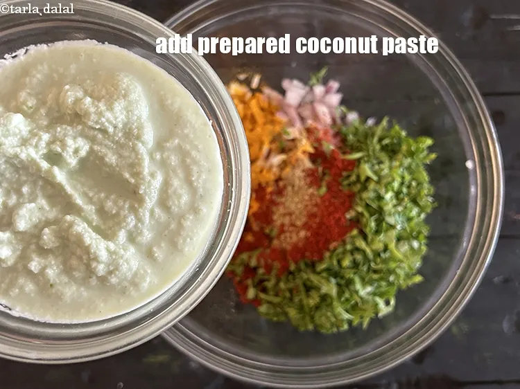 Step 14 – Add&nbsp;prepared coconut&nbsp;paste.