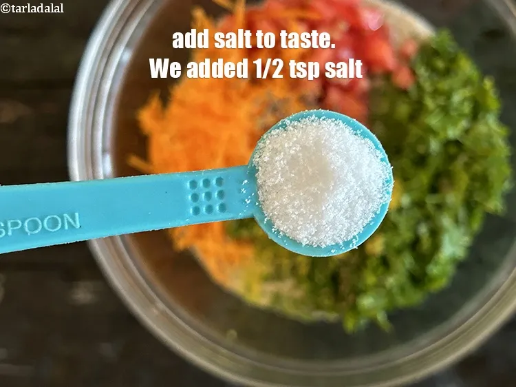 Step 15 – Add salt to taste. We added 1/2 tsp salt.