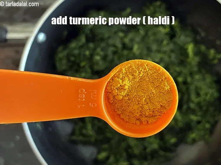 Step 14 – Add&nbsp;<meta charset="UTF-8" />3/4 tsp&nbsp;<a href="glossary-turmeric-powder-haldi-645i">turmeric powder (haldi)</a>.