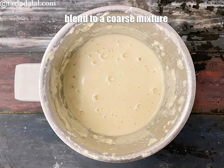 Step 14 – Blend to a coarse mixture.