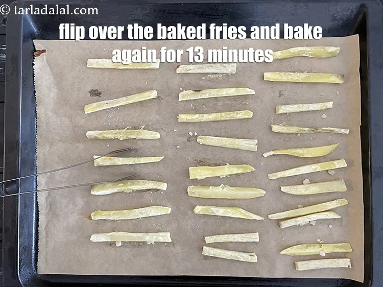 Step 21 – Flip over the baked&nbsp;fries and bake again for 13 minutes. This is the same way …