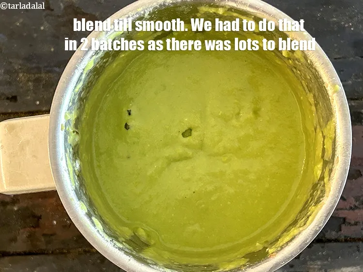 Step 14 – Blend till smooth. We had to do that in 2 batches as there was lots …