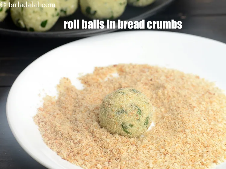 Step 13 – Roll the balls in the bread crumbs till they are evenly coated from all the …