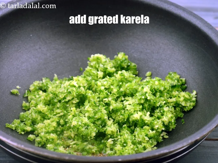 Step 14 – Add 1 cup grated karela.