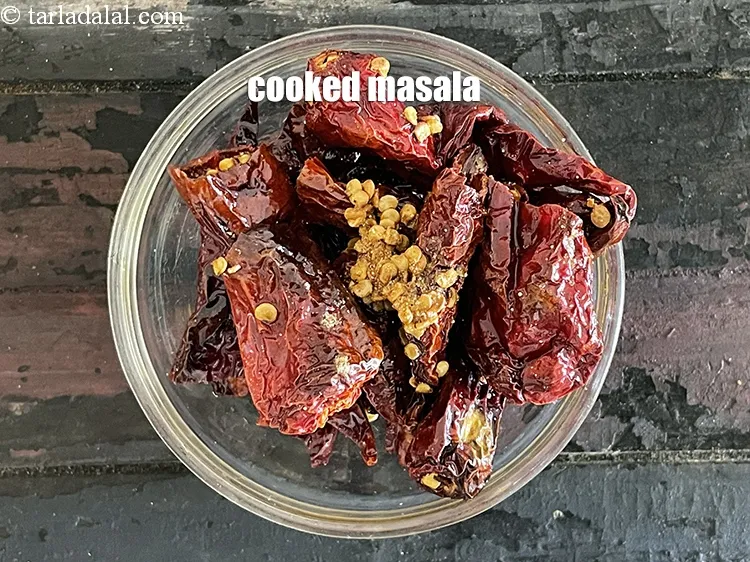 Step 14 – Remove and keep aside cooked masala.