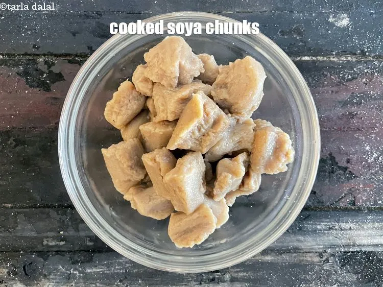 Step 14 – Cooked soya nuggets.&nbsp;