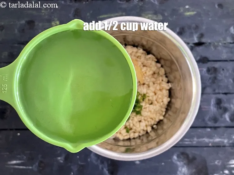 Step 14 – Add 1/2 cup water.