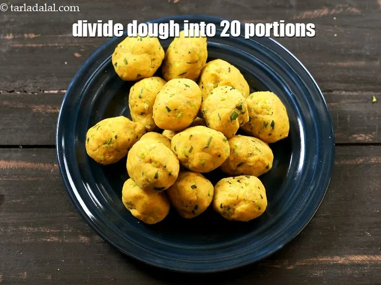 Step 14 – Divide the dough into 20 equal portions.