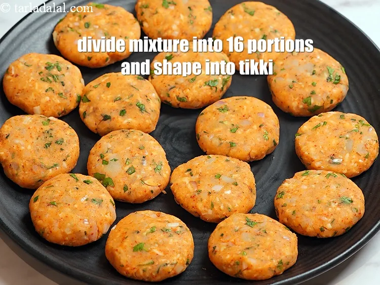 Step 14 – Divide the mixture into 16 equal portions and shape each portion into a flat round …