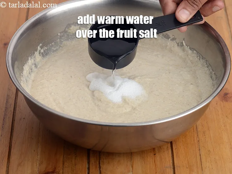 Step 14 – Add 2 tbsp of warm water over the fruit salt.