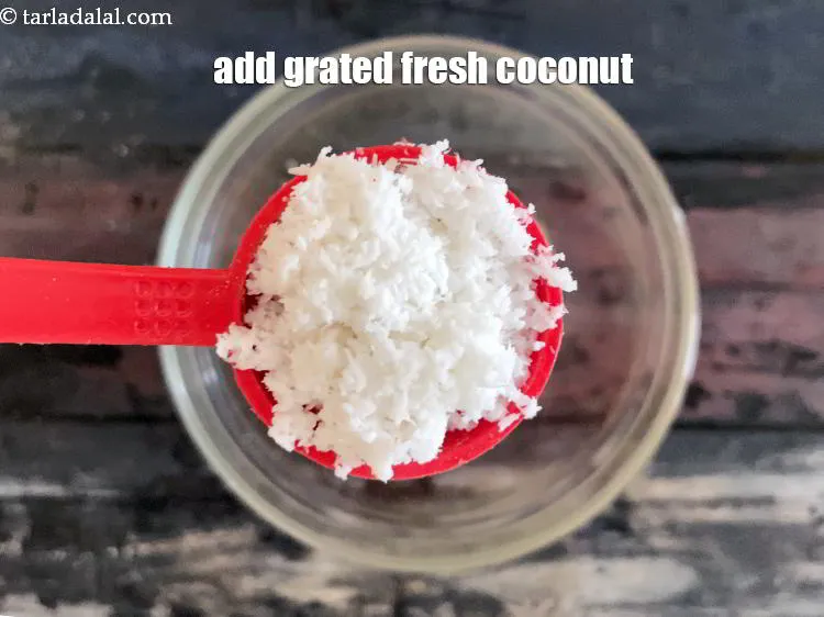 Step 15 – Add&nbsp;<meta charset="UTF-8" />2 tbsp&nbsp;<a href="glossary-grated-coconut-852i">grated fresh coconut</a>.
