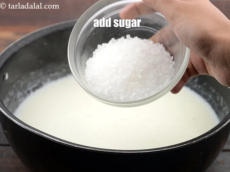 Step 14 – Add 1/4 cup sugar.