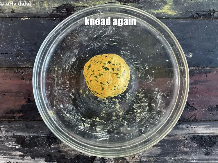 Step 14 – Knead again.&nbsp;Dough is ready.