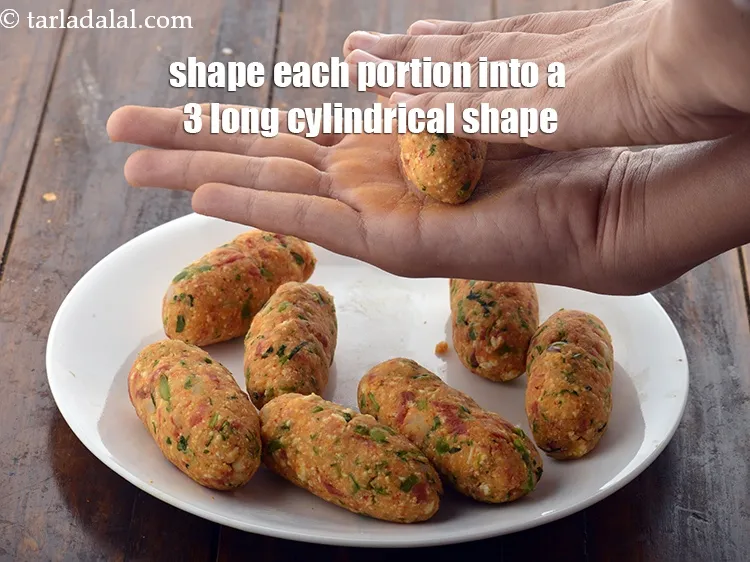 Step 12 – Shape each portion into a 3&quot; long cylindrical shape by rolling it between the palms …