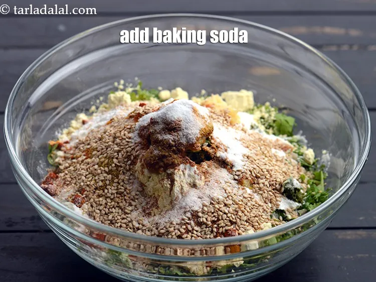 Step 33 – Do not skip baking soda because it makes vadi soft.