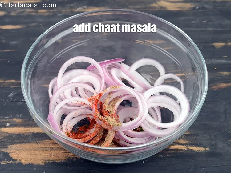 Step 13 – Add &frac14; tsp <a href="https://www.tarladalal.com/glossary-chaat-masala-300i">chaat masala</a>.