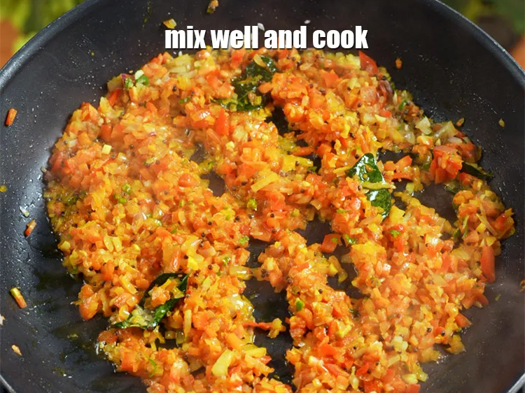 Step 14 – Mix well and cook on a medium flame for 1 to 2 minutes, while stirring …