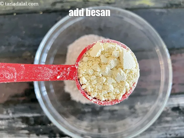 Step 6 – Add 1 tbls besan.