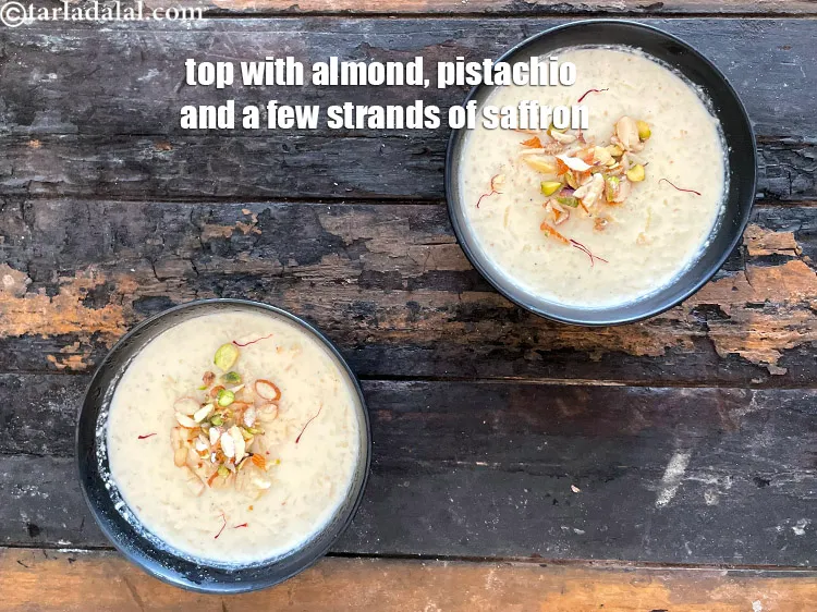 Step 19 – Top with almond and pistachios slivers and a few strands of saffron. Do this after …