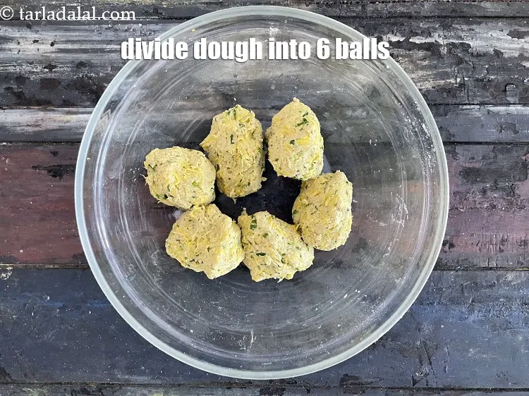 Step 17 – Divide the dough into 6 equal portions.
