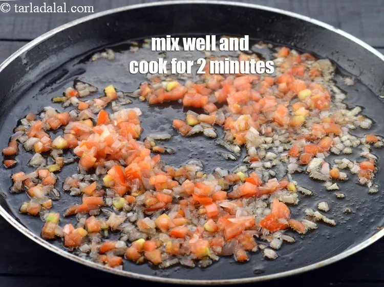 Step 14 – Mix well and cook on a medium flame for 2 minutes, while stirring occasionally.