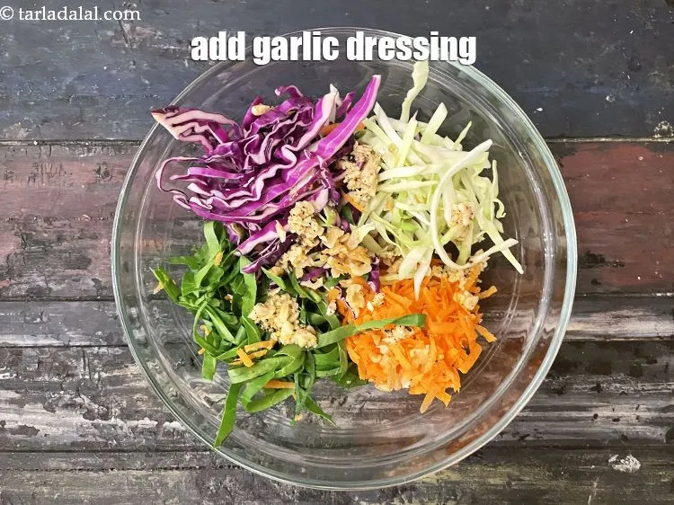 Step 17 – Add the garlic dressing.