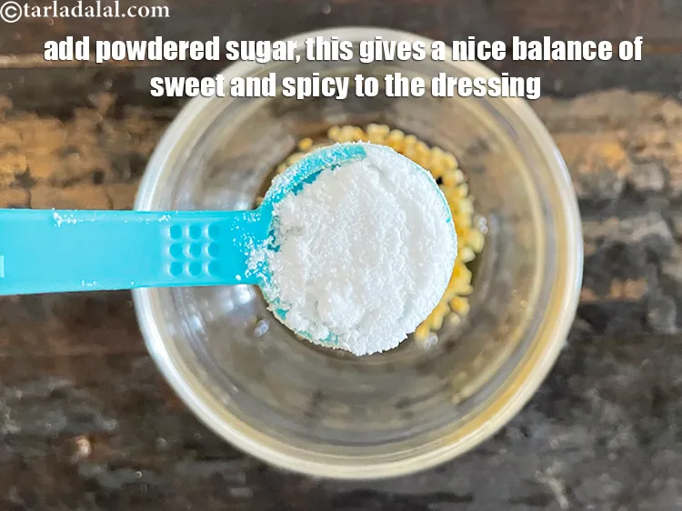 Step 29 – <meta charset="UTF-8" /> Add&nbsp;1/2 tsp&nbsp;<a href="glossary-powdered-sugar-280i">powdered sugar</a>. This gives a nice sweet and spicy balance …