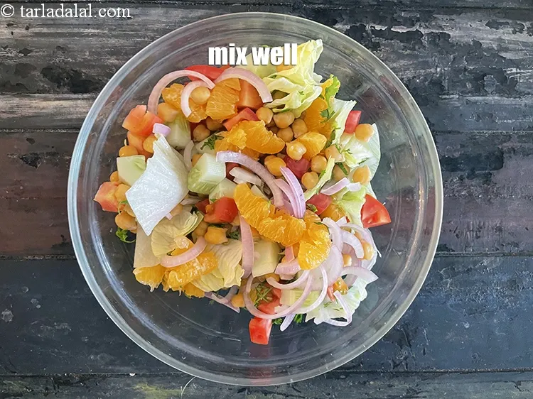 Step 23 – Mix <strong>fruit chana salad |&nbsp;Indian fruit, vegetable and chana salad | &nbsp;healthy kabuli chana salad …