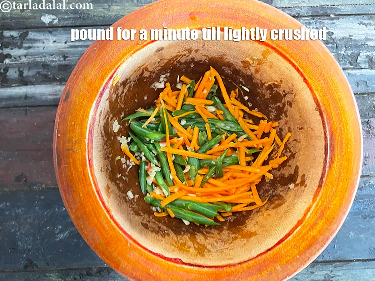 Step 29 – Pound for a minute till it is lightly crushed.