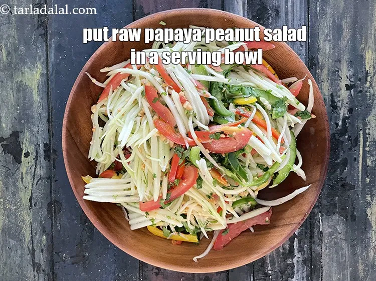 Step 26 – Put <strong>papaya peanut and capsicum salad | raw papaya peanut salad | healthy Indian papaya …