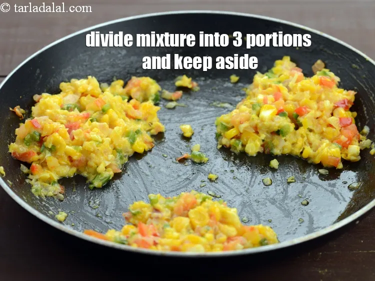 Step 14 – Divide the mixture into 3 equal portions and keep aside.