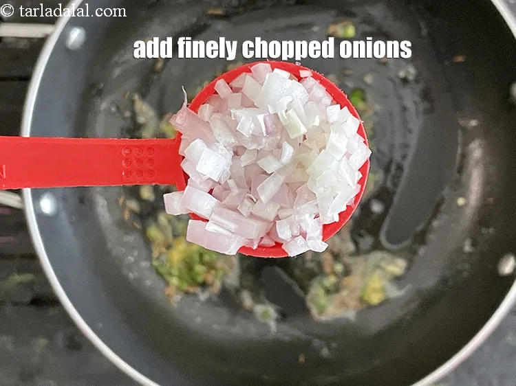 Step 14 – Add&nbsp;<meta charset="UTF-8" />1/4 cup&nbsp;finely&nbsp;<a href="glossary-chopped-onions-722i">chopped onions</a>.