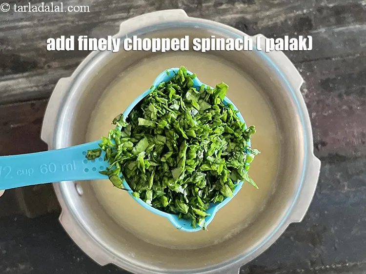Step 14 – Add&nbsp;<meta charset="UTF-8" />1/2 cup&nbsp;finely&nbsp;<a href="glossary-chopped-spinach-780i">chopped spinach (palak)</a>. <u><em>Note the spinach must be finely chopped or …
