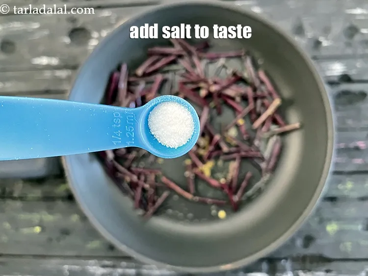 Step 14 – Add salt to taste. We added 1/4 tsp salt.
