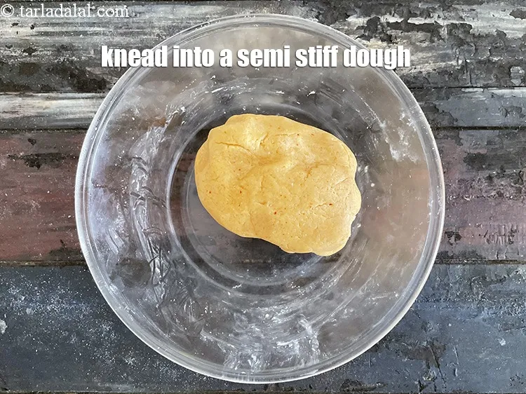 Step 18 – Knead into a semi-stiff dough.