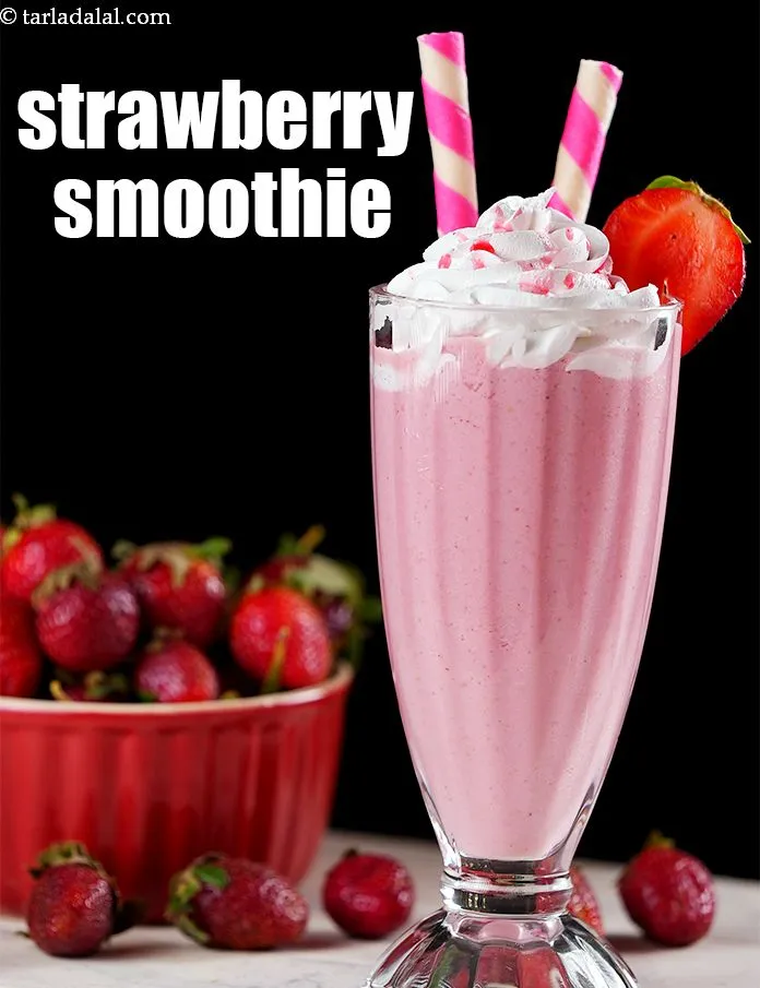 Step 14 – Serve chilled <strong>strawberry vanilla milkshake</strong>