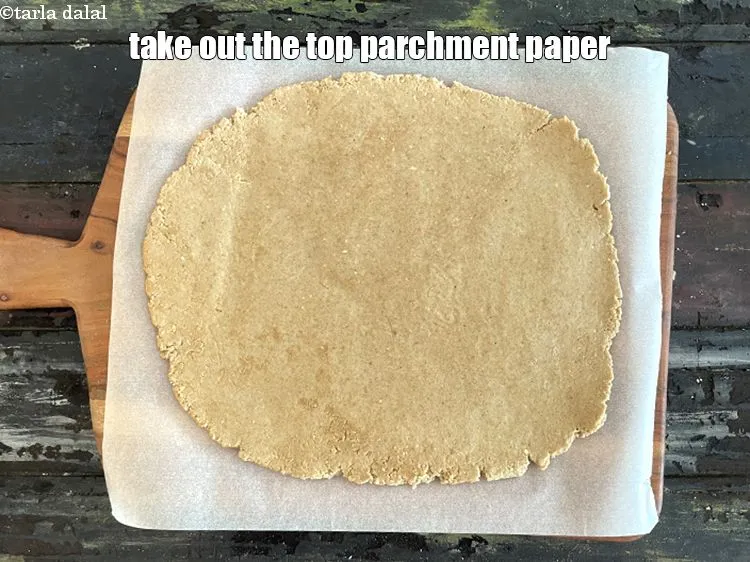Step 14 – Take out the top parchment paper.&nbsp;