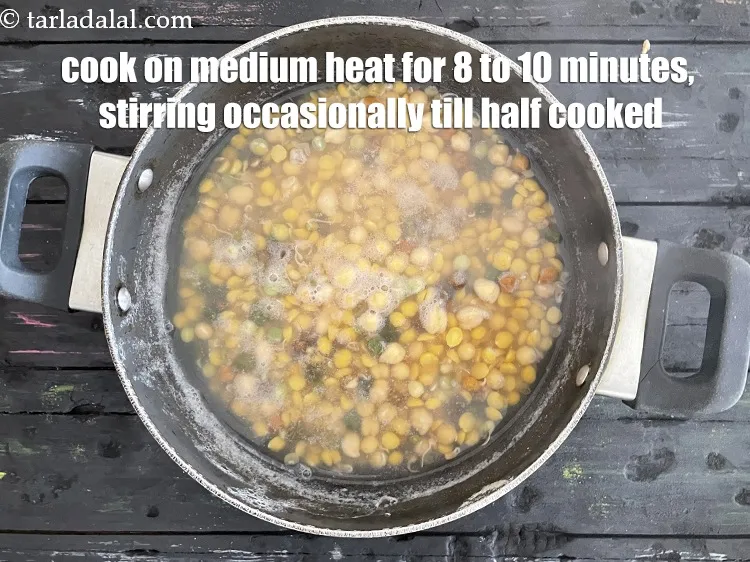 Step 15 – Cook on a medium flame for 8 to 10 minutes or till they are half-cooked, …
