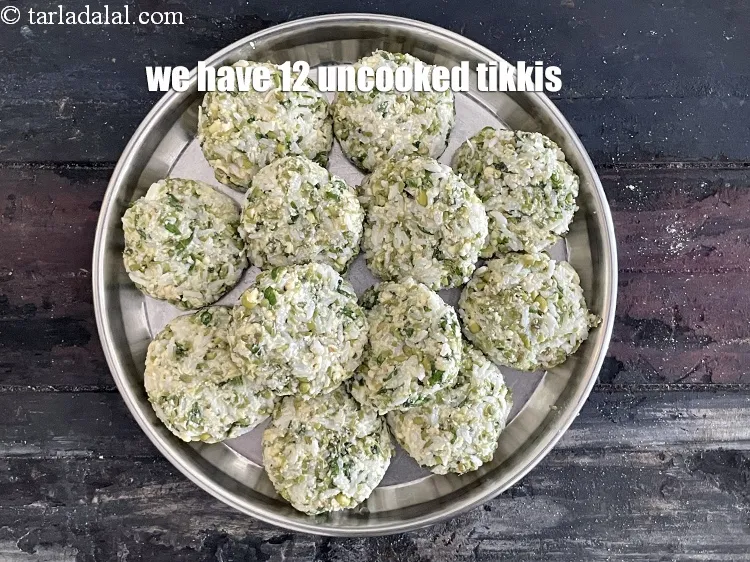 Step 14 – <html><head><meta charset="UTF-8"> </head><body><p>We have made 12&nbsp;uncooked tikkis.&nbsp;&nbsp;</p></body></html>