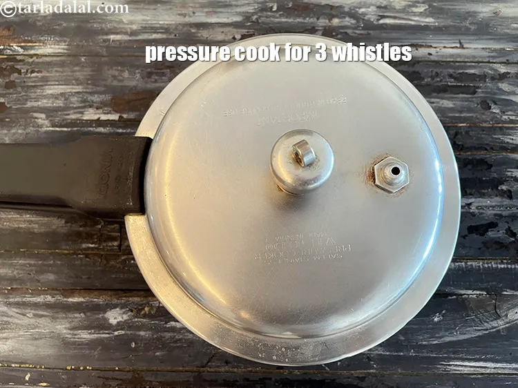 Step 11 – Pressure cook for 3 whistles.