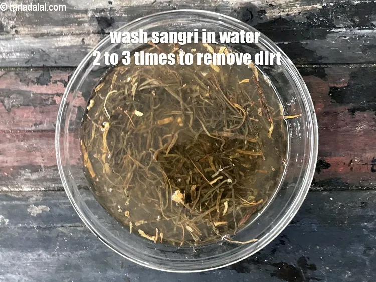 Step 14 – Wash sangri beans in water 2 to 3 times to remove the dirt.