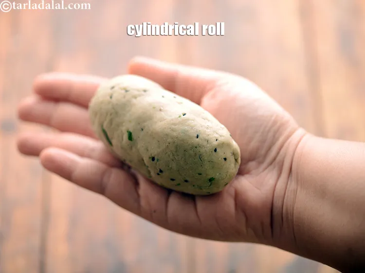 Step 28 – Shape the dough into a cylindrical roll.
