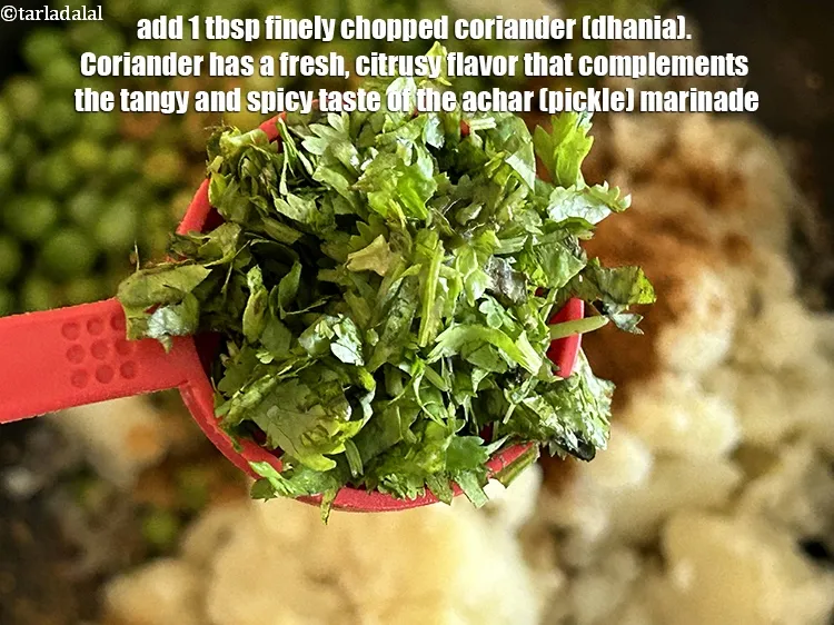 Step 17 – Add&nbsp;<meta charset="UTF-8" />1 tbsp&nbsp;finely&nbsp;<a href="glossary-chopped-coriander-783i">chopped coriander (dhania)</a>.&nbsp;Coriander has a fresh,&nbsp;citrusy flavor that complements the tangy …