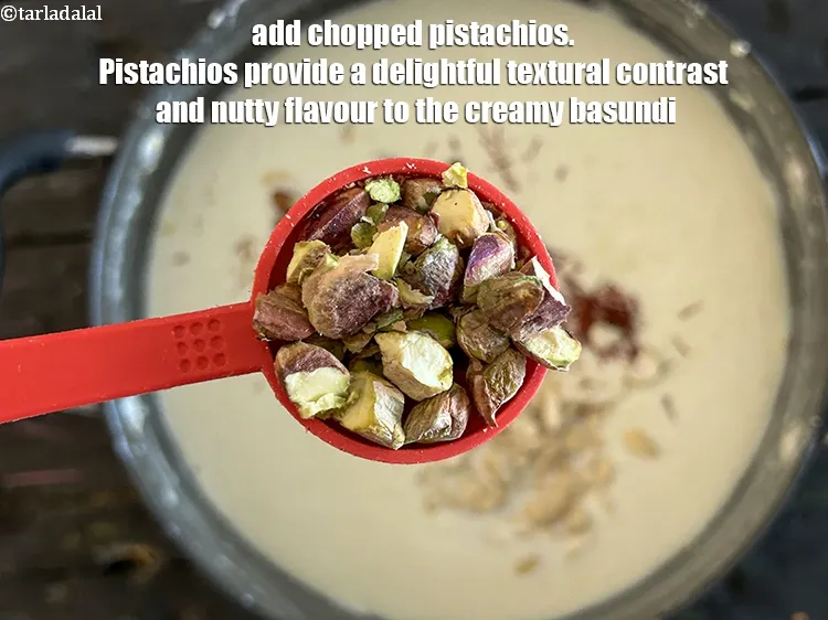 Step 15 – <strong>Add 2 tbsp&nbsp;chopped pistachios.&nbsp;</strong>The chopped pistachios add a delightful textural contrast to the smooth and …